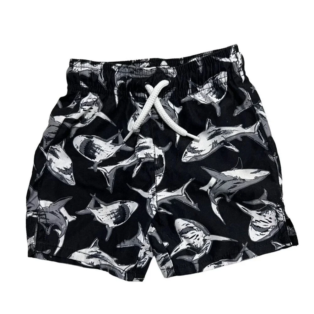 Children's Place 12-18m Shark Rashguard & Swim Trunks Set